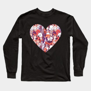 Cute dog breeds illustration in a heart Long Sleeve T-Shirt